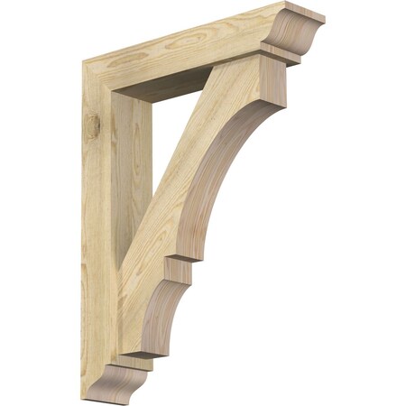 Ekena Millwork Balboa Traditional Rough Sawn Bracket w/ Offset Brace, Douglas Fir, 6"W x 26"D x 34"H BKT0604X26X34BOA01RDF